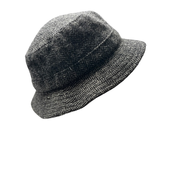 Hat Harris Tweed Fishing Bucket 100% Wool Gray Size XXL Outer Hebrides Scotland - Picture 2 of 10